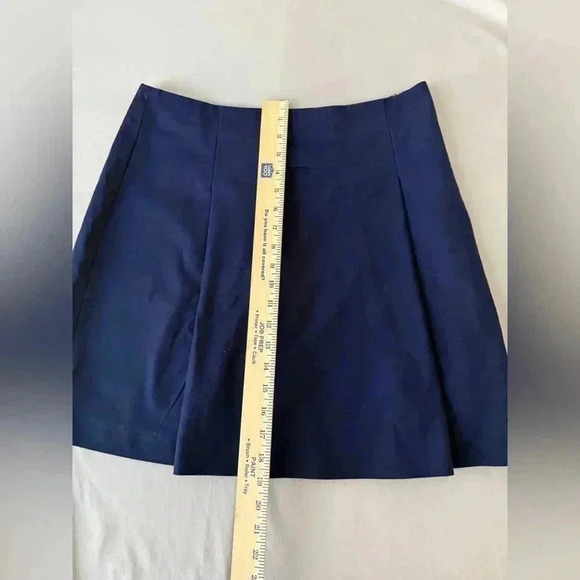 Lauren Ralph Lauren navy pleated A-line mini skirt 10 - Picture 3 of 8
